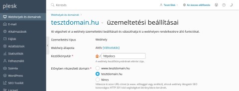 Webhely üzemeltetés