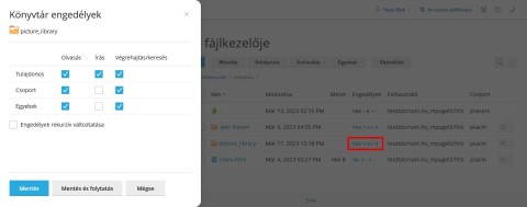 Fájl- és könyvtár jogosultságok módosítása a Fájlkezelőben